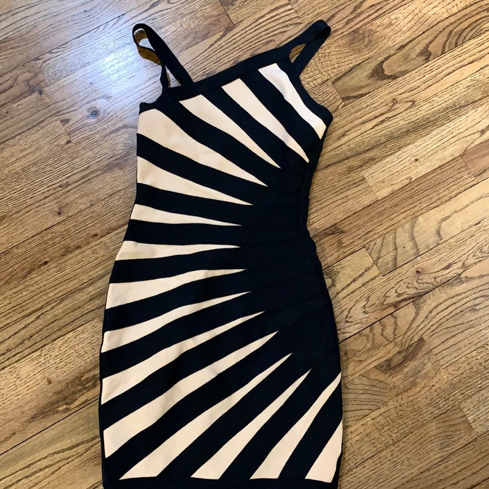 Herve Leger bondage dress